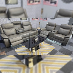 Parada Leather Electric Recliner Sofa 3+2 Seater-Bluetooth/USB/C-Type/Led/Cooling-Heating Cup Holders