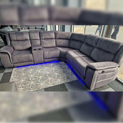 sofa hub Hannah Electric Recliner Corner Sofa Micro Fibre Fabric