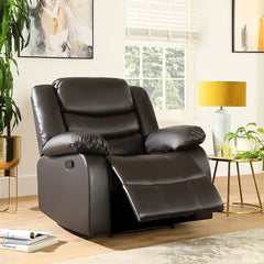 Roma Leather Recliner Sofa Arm Chair (Black/Grey/Brown)