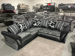 Shanon Corner Sofa Black/Grey