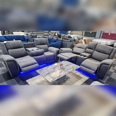 Hannah Electric Recliner 3+2 Sofa Micro Fibre Fabric