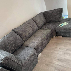 Brixton Full Back U Shape Corner Charcoal Grey Luxury Chenille