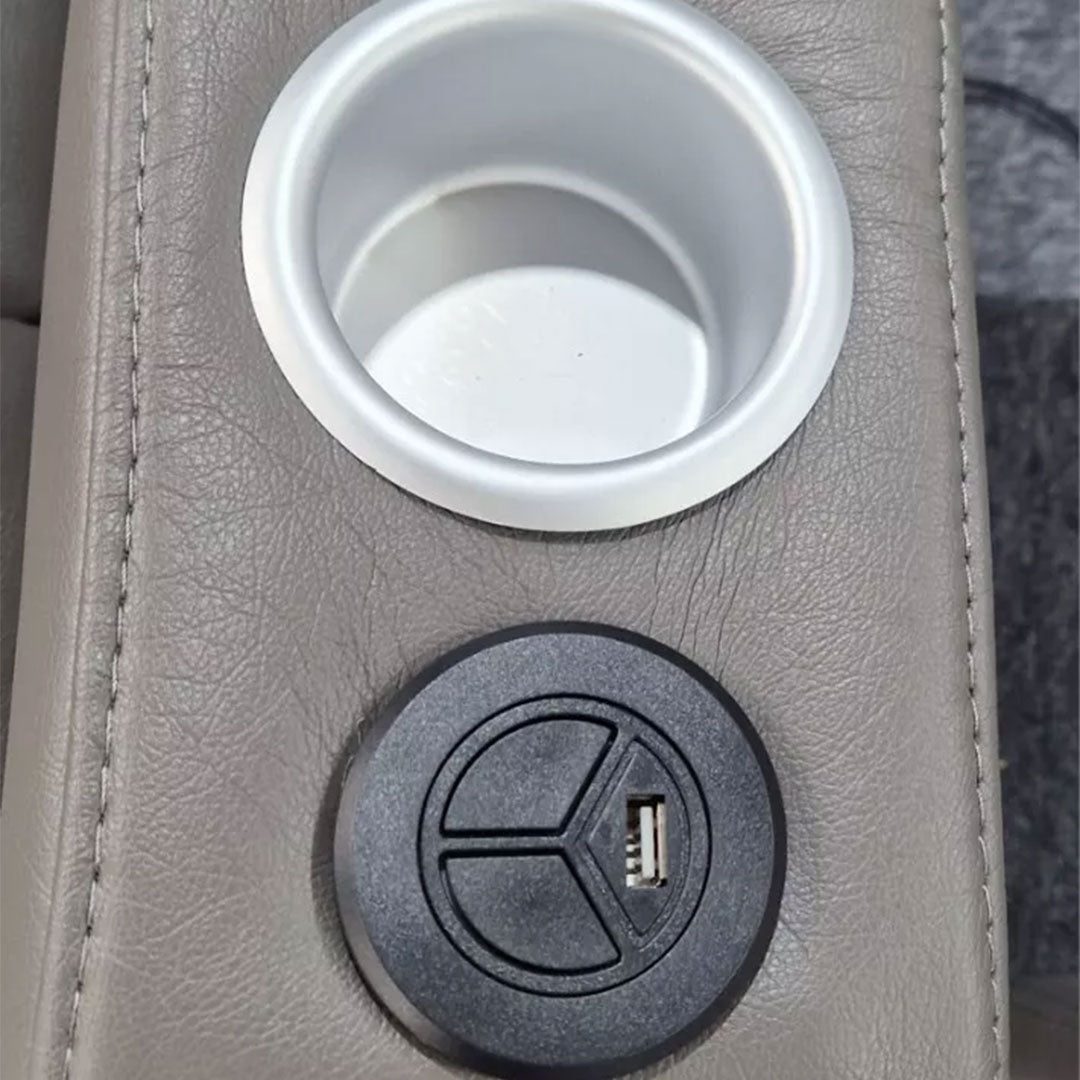 MNS Florida Music Electric Recliners 3+2 Seater Leather Sofa (Black, Grey) Blutooth Speakers/LED LIGHTS/USB CHARGER