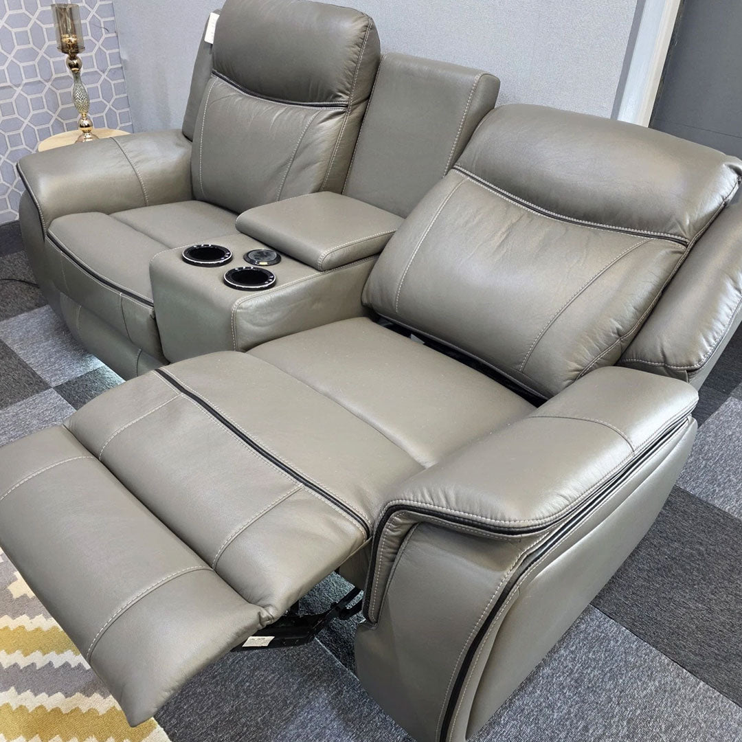 Parada Leather Electric Recliner Sofa 3+2 Seater-Bluetooth/USB/C-Type/Led/Cooling-Cup Holders