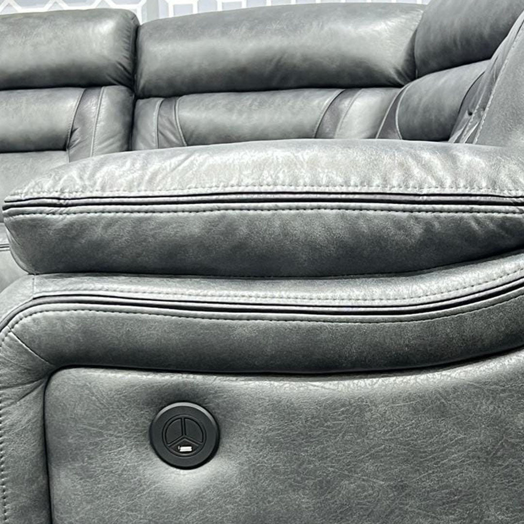 Nova Electric Recliner Leather Corner Sofa