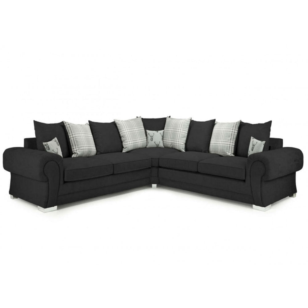Verona Scatterback 5 seater fabric Sofa Black