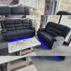 Roma Fabric Electric Recliner Sofa 3+2-Seater With USB/LED/Cup Holder