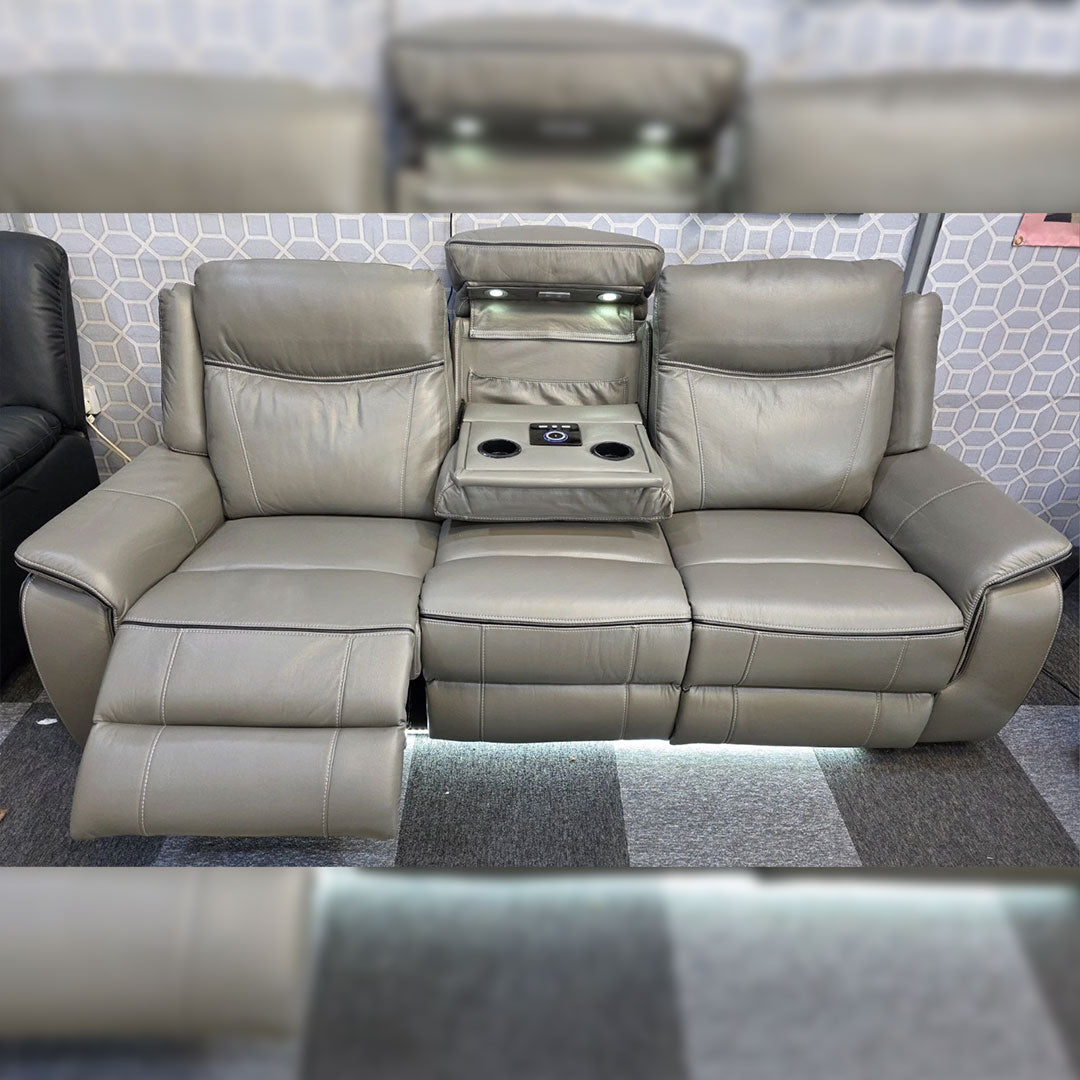 Parada Leather Electric Recliner Sofa 3+2 Seater-Bluetooth/USB/C-Type/Led/Cooling-Heating Cup Holders