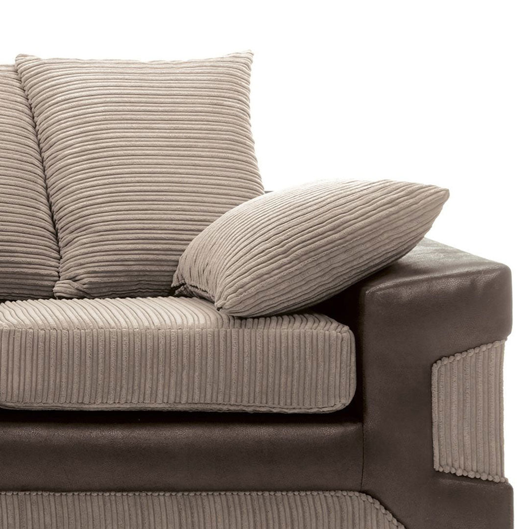 Amazing Sofas NEW LARGE DINO CORNER SOFA JUMBO CORD BEIGE BROWN  LEFT OR RIGHT