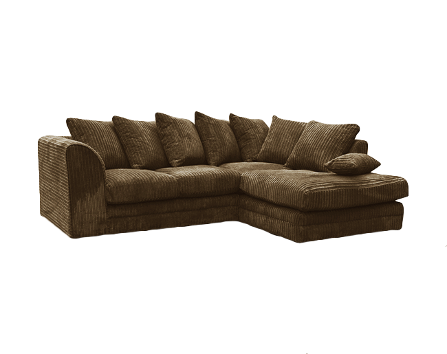 Mink Jumbo Cord 4 seater Right Sofa