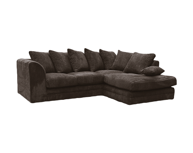 Grey Jumbo Cord 4 seater Right Sofa