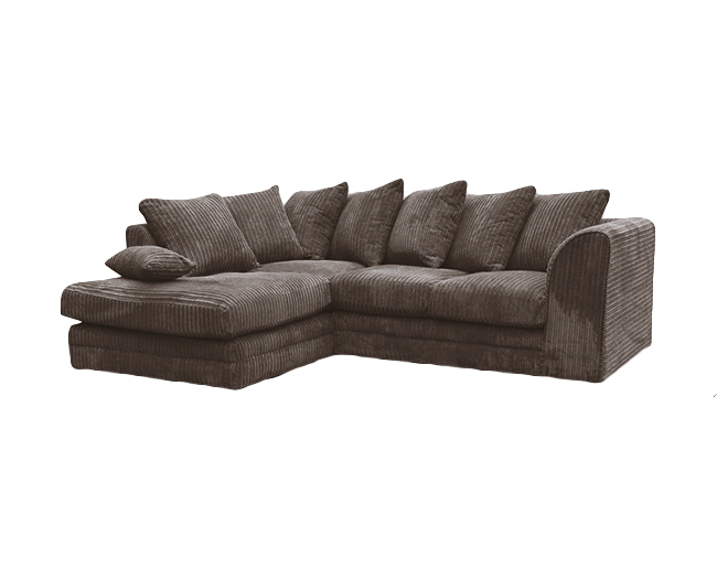 Mink Jumbo Cord 4 seater left Sofa