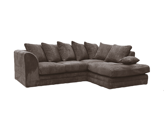 Mink Jumbo Cord 4 seater Right Sofa