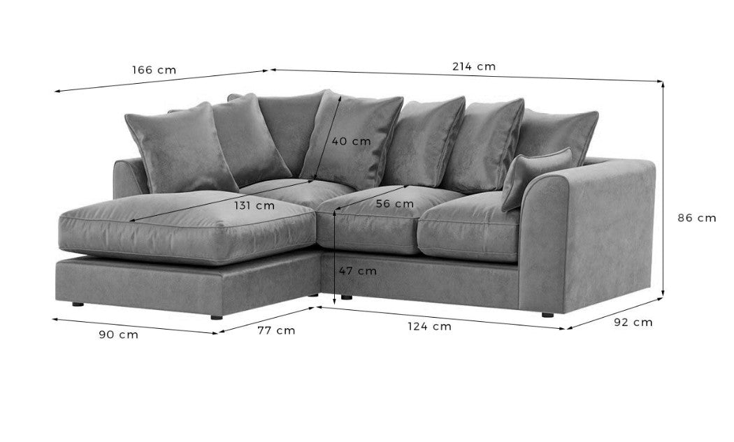 Mink Jumbo Cord 4 seater left Sofa
