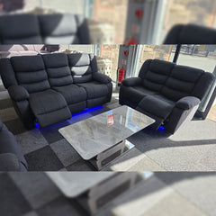 Roma Fabric Electric Recliner Sofa 3+2-Seater With USB/LED/Cup Holder