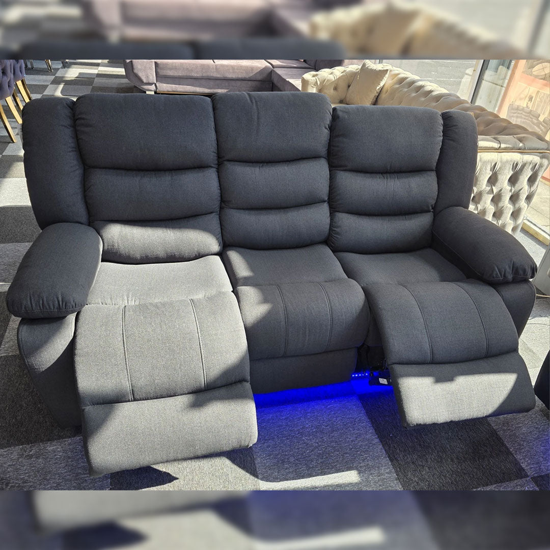 Roma Fabric Electric Recliner Sofa 3+2-Seater With USB/LED/Cup Holder