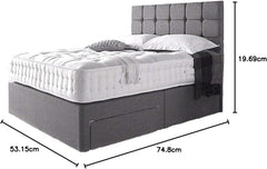 DIVAN  BED CUBED HEADBOARD