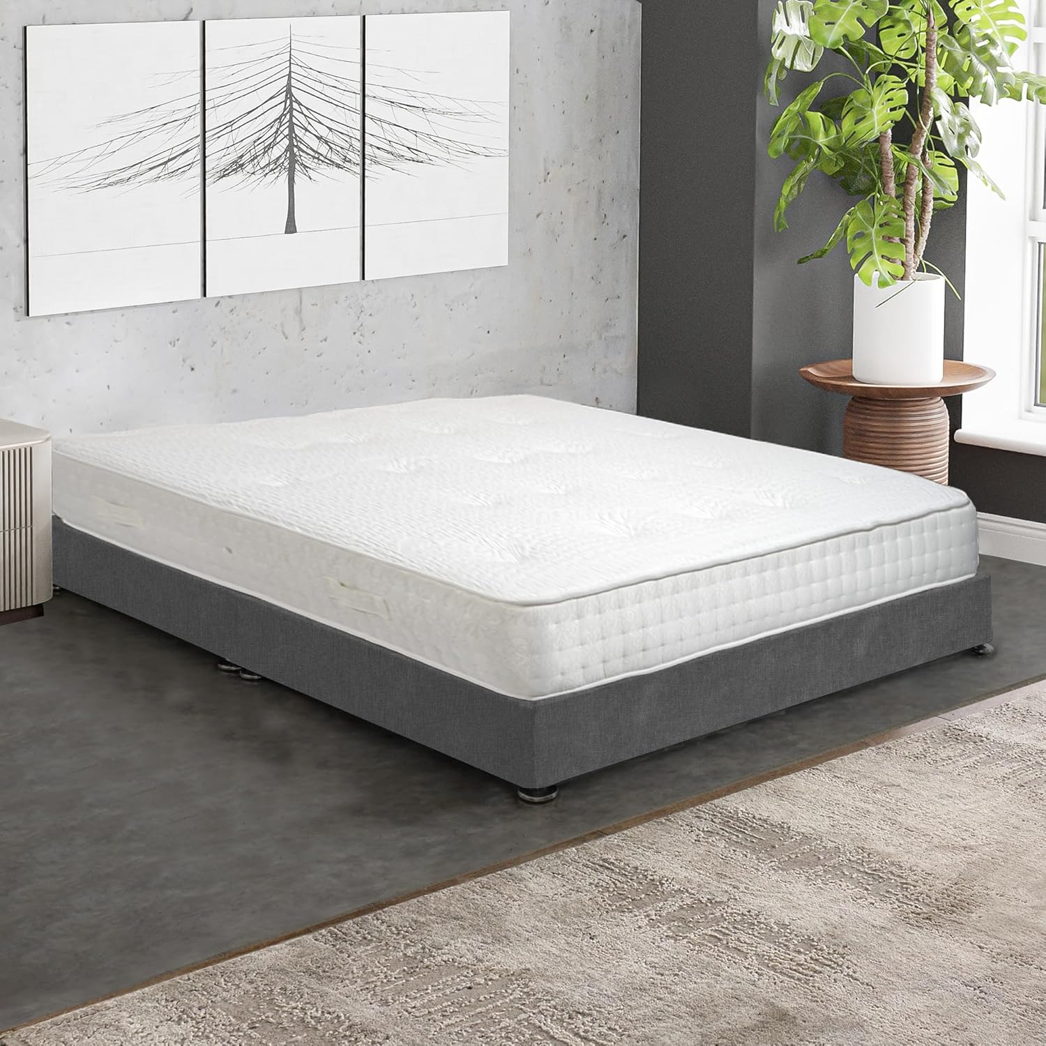 DIVAN BED CUBED HEADBOARD