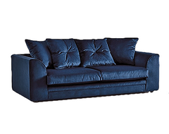 Blue Plush Velvet  3 Sofa
