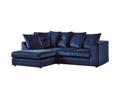 Steel Plush Velvet  4 seater left corner  Sofa