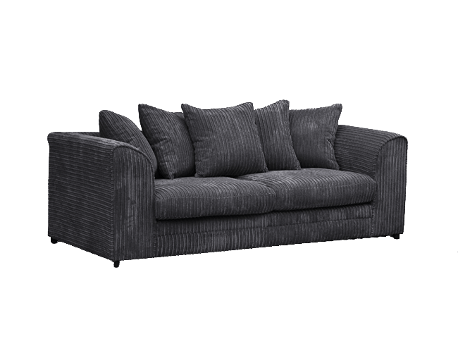 Black Jumbo Cord  3 seater Sofa