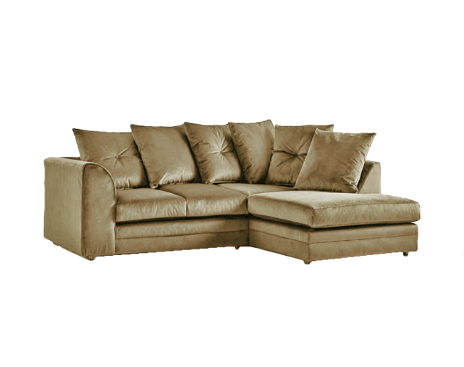 Pebble Plush Velvet 4 seater right corner  Sofa