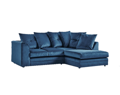 Sky Plush Velvet 4 seater right corner  Sofa