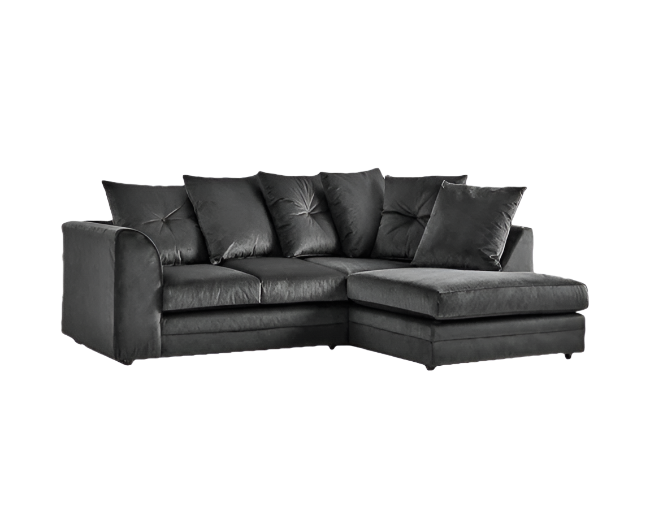 Turquoise Plush Velvet 4 seater right corner  Sofa