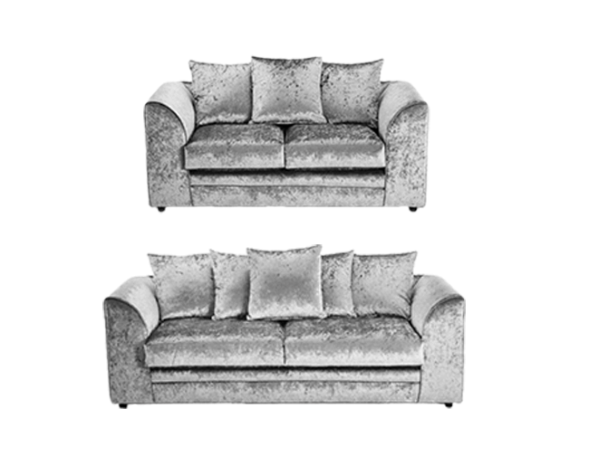 MInk Crush Velvet  3+2  seater Sofa