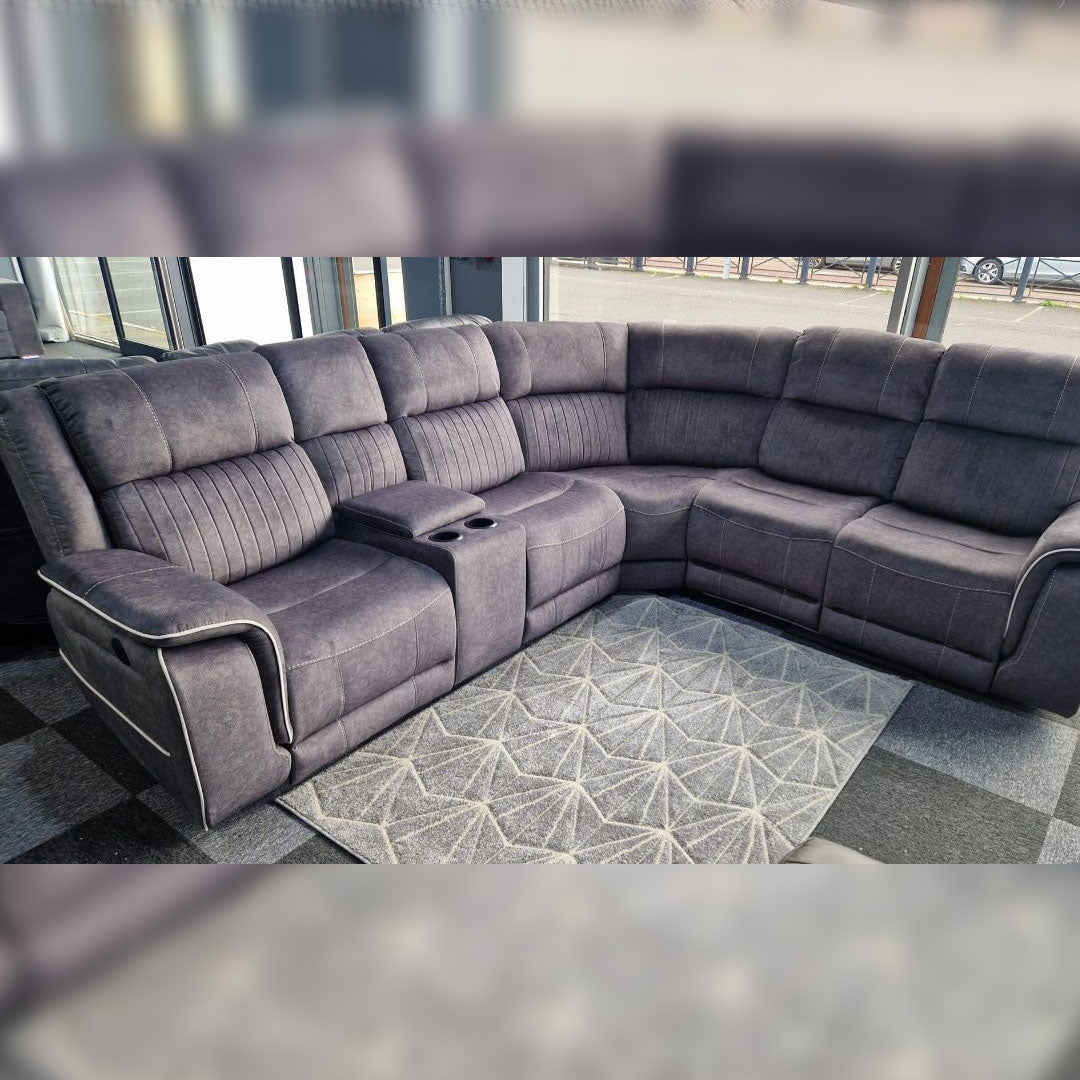 sofa hub Hannah Electric Recliner Corner Sofa Micro Fibre Fabric