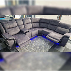 sofa hub Hannah Electric Recliner Corner Sofa Micro Fibre Fabric