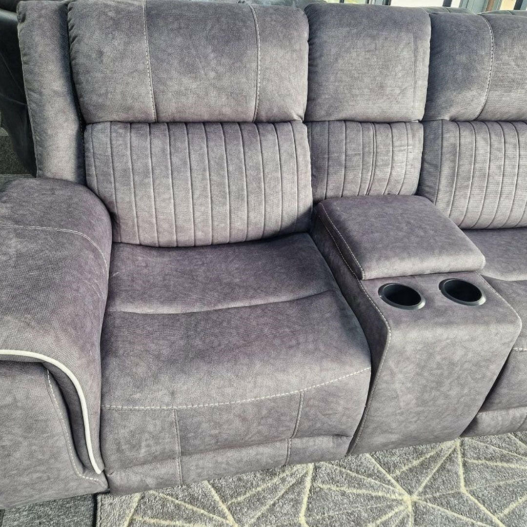 sofa hub Hannah Electric Recliner Corner Sofa Micro Fibre Fabric