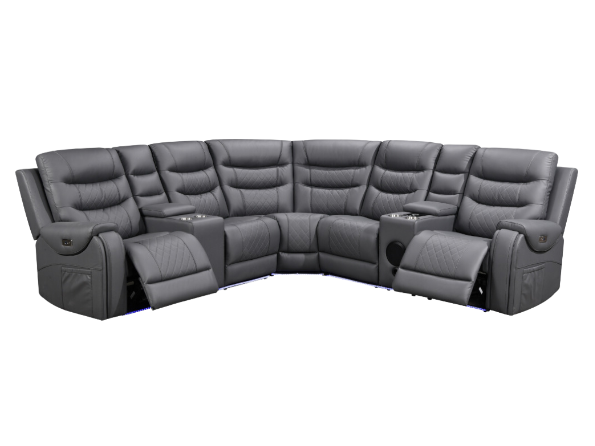 Forbes Electric Recliner Corner Leather Sofa
