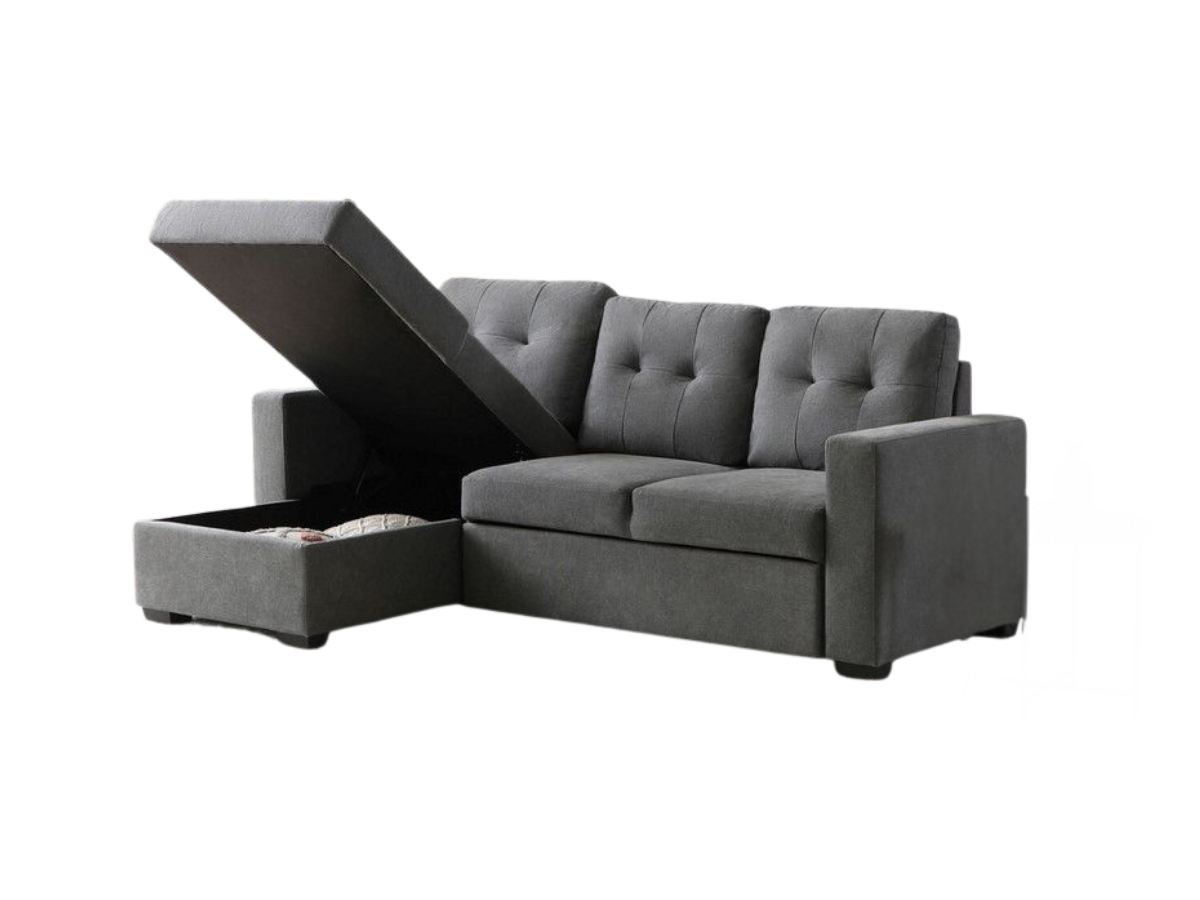 Francesca L Shape Sofa Bed Grey With Storage