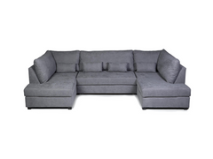 Deluxe Grey U Shape Sofa Bed With Storage Kensington Fabric