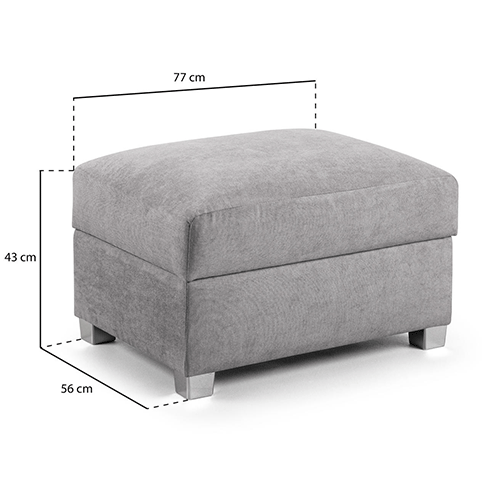 VERONA GREY STORAGE FOOTSTOOL