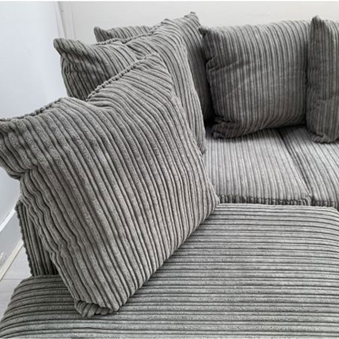 Dylan Jumbo Cord Corner Sofa Grey