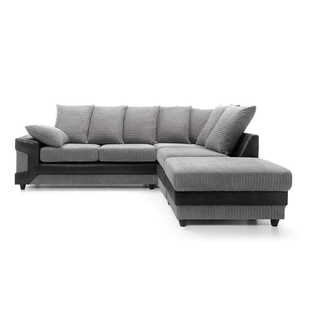 DINO CORNER SOFA GREY AND BLACK