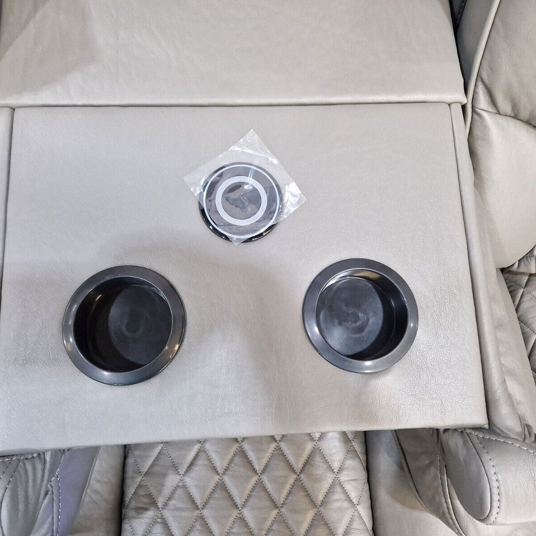 MNS Orlando Electric Recliners 3+2 Seater Leather Sofa (Black, Grey) /LED LIGHTS/WIRELESS CHARGER