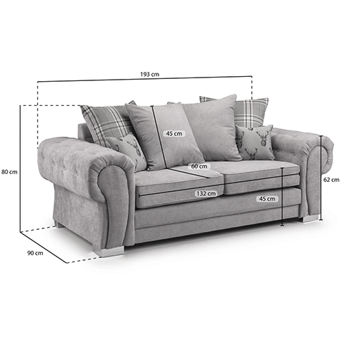 VERONA SCATTER BACK 3 SEATER SOFA