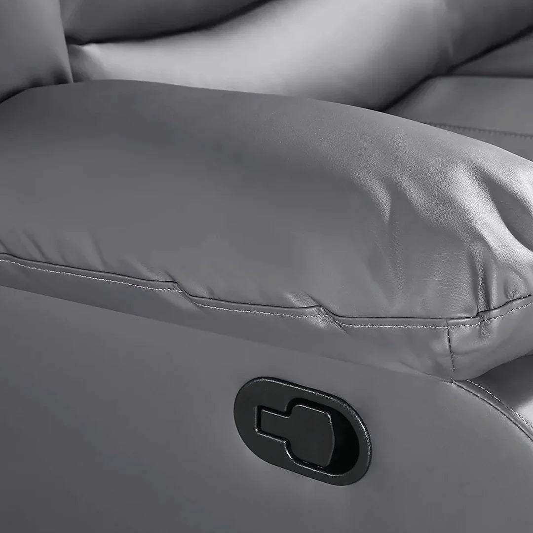 Roma Leather Recliner Corner Sofa (Black/Grey/Brown)