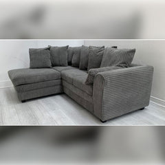 Dylan Jumbo Cord Corner Sofa Grey