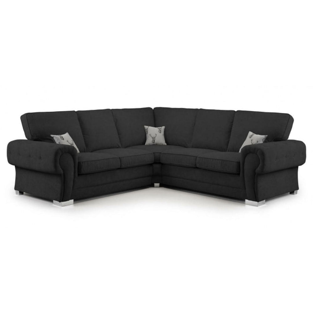Verona Fullback 5 Seater Black Corner Sofa
