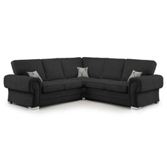 Verona Fullback 5 Seater Black Corner Sofa