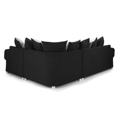 Verona Scatter back 4 seater sofa Black Right and Left Hand Facing Corner