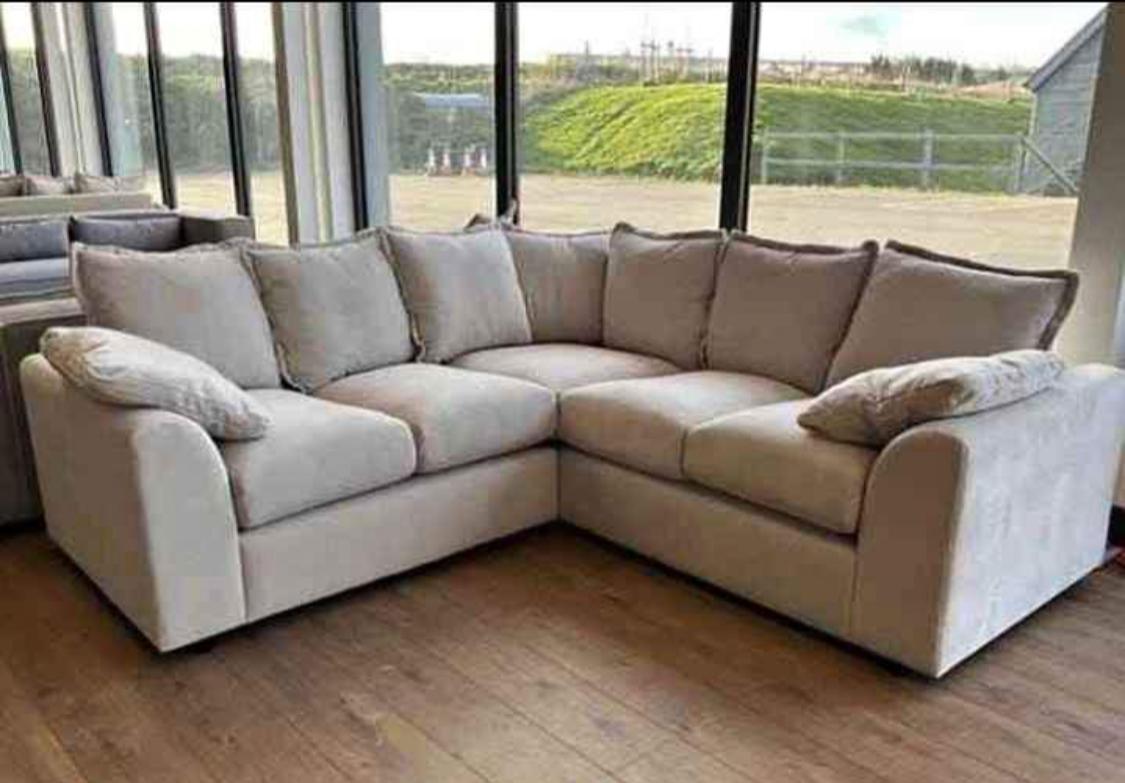 Sky Plush Velvet 5 seater dual arm   Sofa