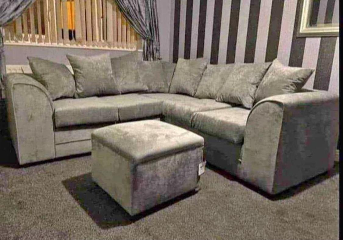 Turquoise Plush Velvet 5 seater dual arm   Sofa