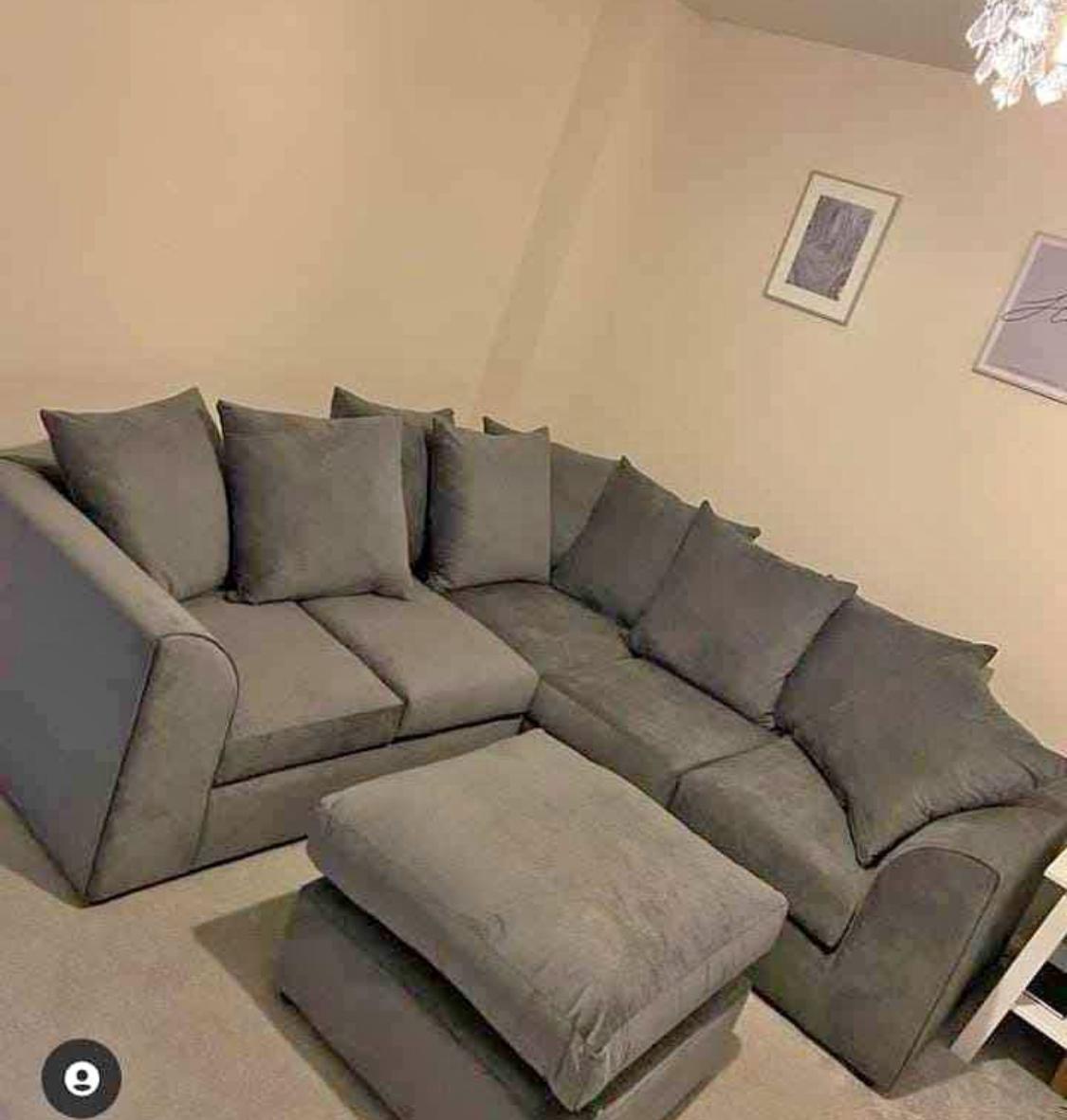 Sky Plush Velvet 5 seater dual arm   Sofa