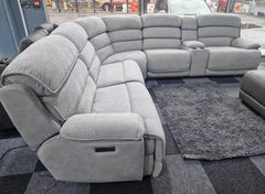 MNS Lakelyn Express Fabric Electric Recliner Modular Corner Sofa With USB Ports Power Recliner Sofa