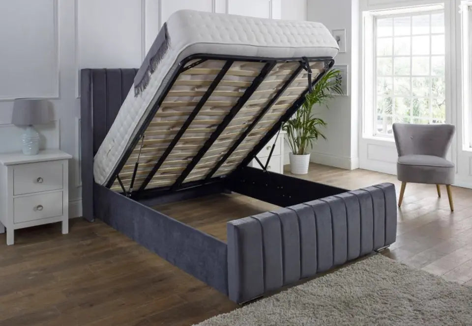 OTTOMAN GAS LIFT UP WINGBACK PANEL LINE BED